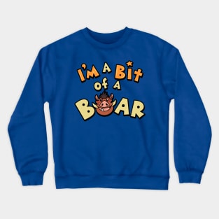 Funny Cute Kawaii Animals Boar Clever Pun Typography Meme Crewneck Sweatshirt